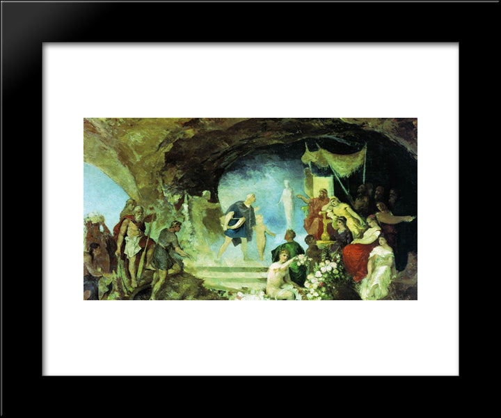 Orpheus In The Underworld 20x24 Black Modern Wood Framed Art Print Poster by Siemiradzki, Henryk