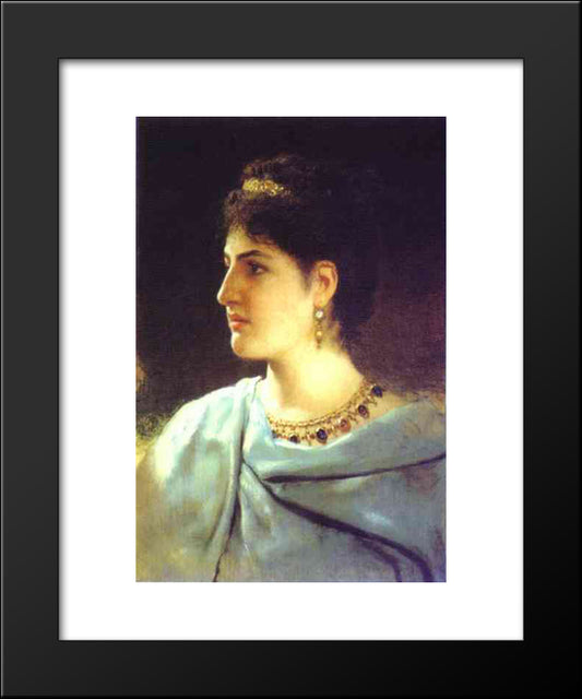 Portrait Of A Roman Woman 20x24 Black Modern Wood Framed Art Print Poster by Siemiradzki, Henryk