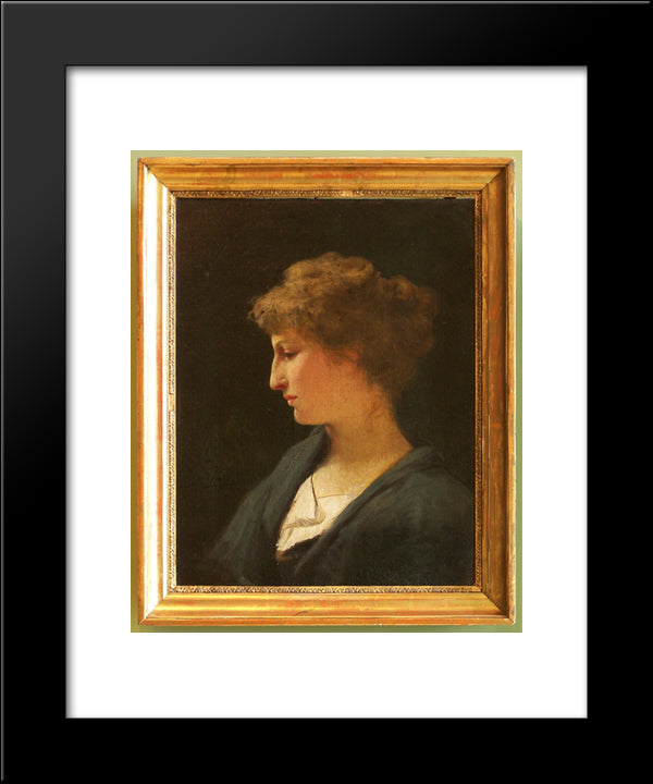 Portrait Of A Woman 20x24 Black Modern Wood Framed Art Print Poster by Siemiradzki, Henryk