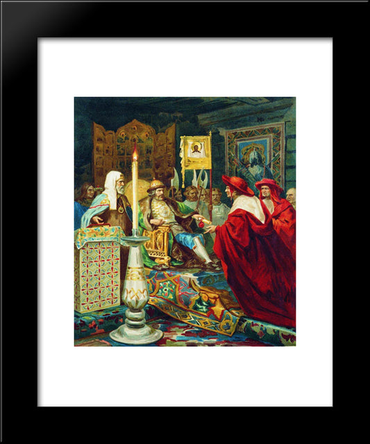 Prince Alexander Nevsky Receiving Papal Legates 20x24 Black Modern Wood Framed Art Print Poster by Siemiradzki, Henryk