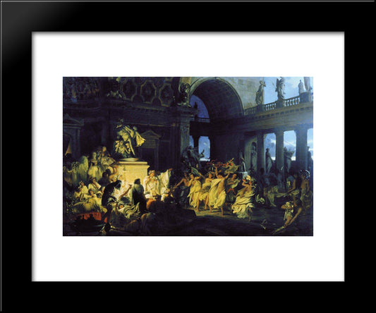 Roman Orgy In The Time Of Caesars 20x24 Black Modern Wood Framed Art Print Poster by Siemiradzki, Henryk