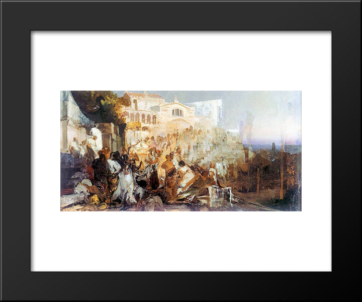 Sketch For The Torch Of Nero 20x24 Black Modern Wood Framed Art Print Poster by Siemiradzki, Henryk