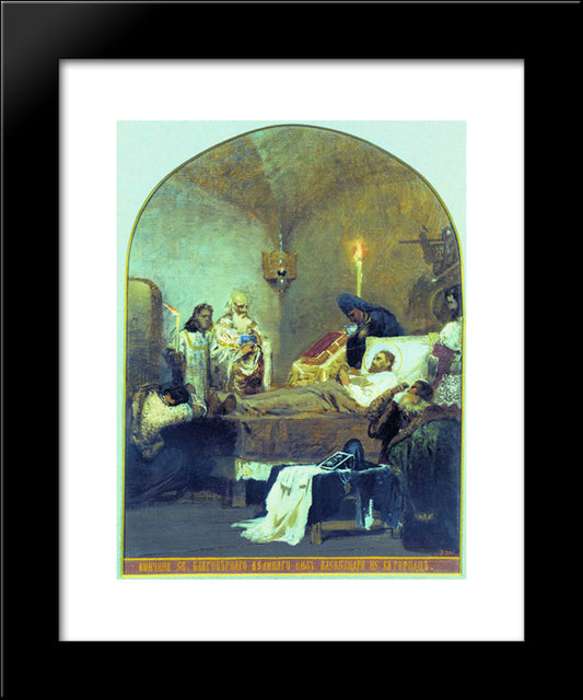 The Death Of Alexander Nevsky 20x24 Black Modern Wood Framed Art Print Poster by Siemiradzki, Henryk