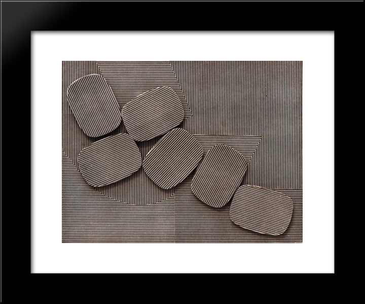 Collage 20x24 Black Modern Wood Framed Art Print Poster by Stazewski, Henryk