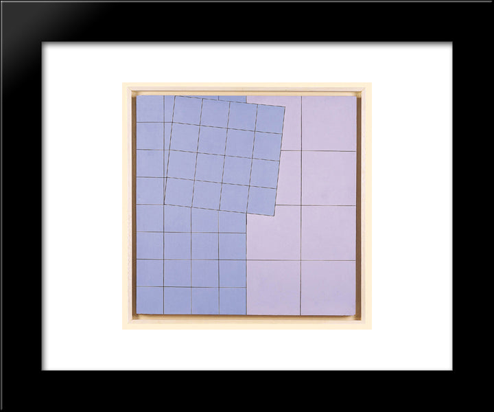 Composition No. 21 20x24 Black Modern Wood Framed Art Print Poster by Stazewski, Henryk