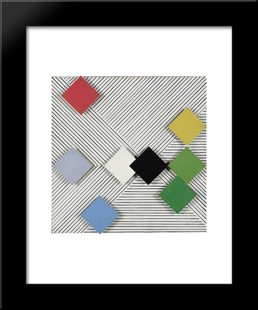 Relief Nr. 18 20x24 Black Modern Wood Framed Art Print Poster by Stazewski, Henryk