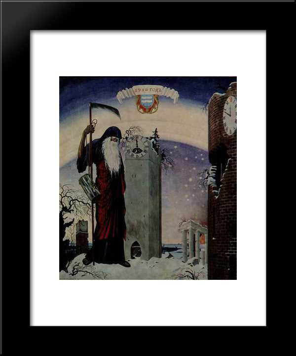 Allegory Of 1916 (Chronos) 20x24 Black Modern Wood Framed Art Print Poster by Narbut, Heorhiy