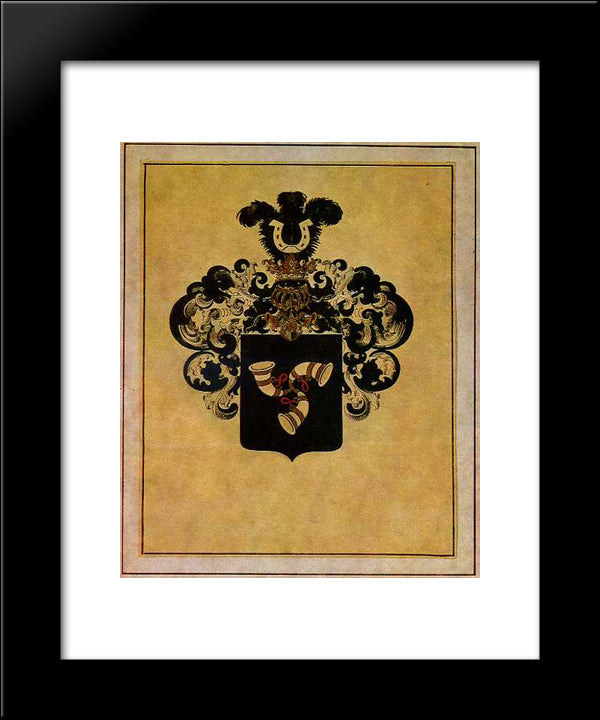 Family Coat Of Arms Of Narbut Family 20x24 Black Modern Wood Framed Art Print Poster by Narbut, Heorhiy