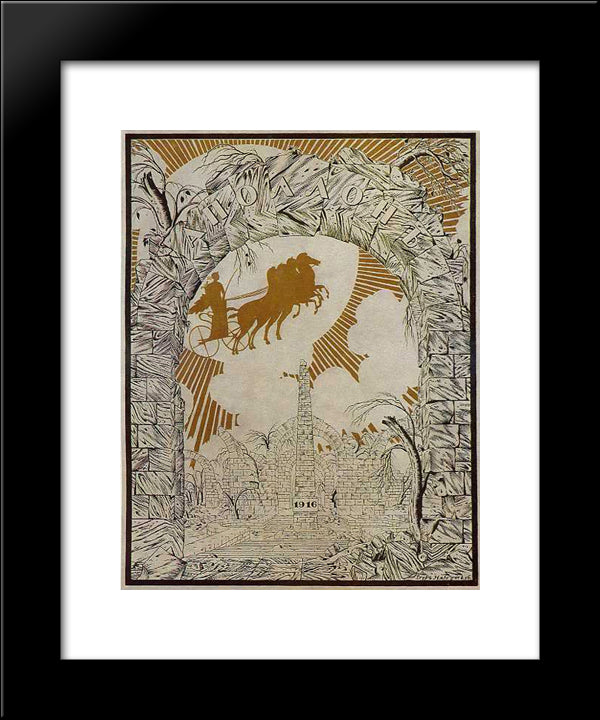 Front Page Of 'Apollo' Magazine 20x24 Black Modern Wood Framed Art Print Poster by Narbut, Heorhiy