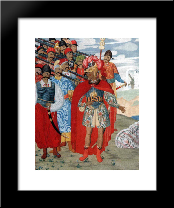 Illustration For 'Aeneid' By I. Kotlyarevsky 20x24 Black Modern Wood Framed Art Print Poster by Narbut, Heorhiy
