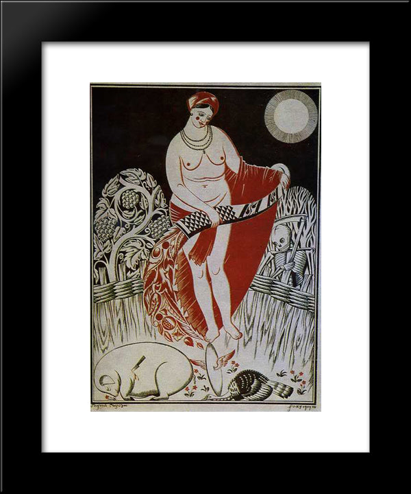 Illustration To Volodymyr Narbut'S Poem 'Before The Easter' 20x24 Black Modern Wood Framed Art Print Poster by Narbut, Heorhiy