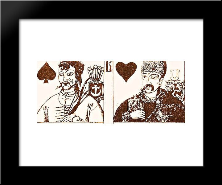 Playing Cards 20x24 Black Modern Wood Framed Art Print Poster by Narbut, Heorhiy