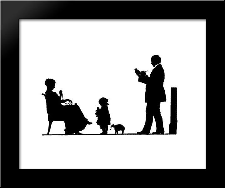 Self-Portrait With Family 20x24 Black Modern Wood Framed Art Print Poster by Narbut, Heorhiy