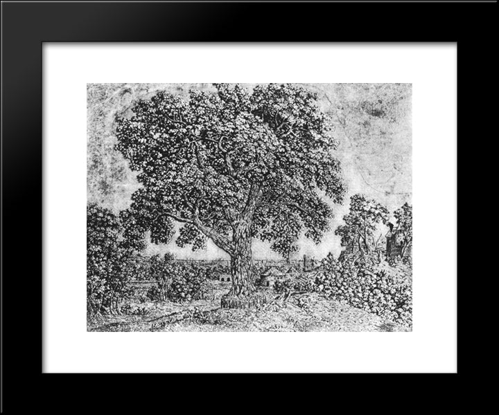 The Great Tree 20x24 Black Modern Wood Framed Art Print Poster by Seghers, Hercules