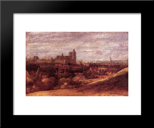 View Of Brussels From The North East 20x24 Black Modern Wood Framed Art Print Poster by Seghers, Hercules
