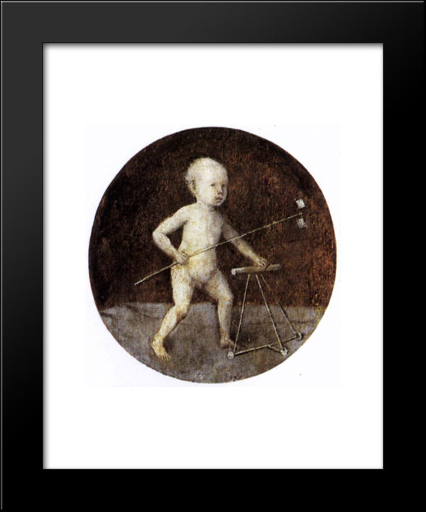 Christ Child With A Walking Frame 20x24 Black Modern Wood Framed Art Print Poster by Bosch, Hieronymus