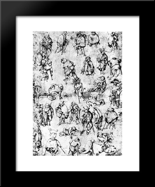 Cripples 20x24 Black Modern Wood Framed Art Print Poster by Bosch, Hieronymus
