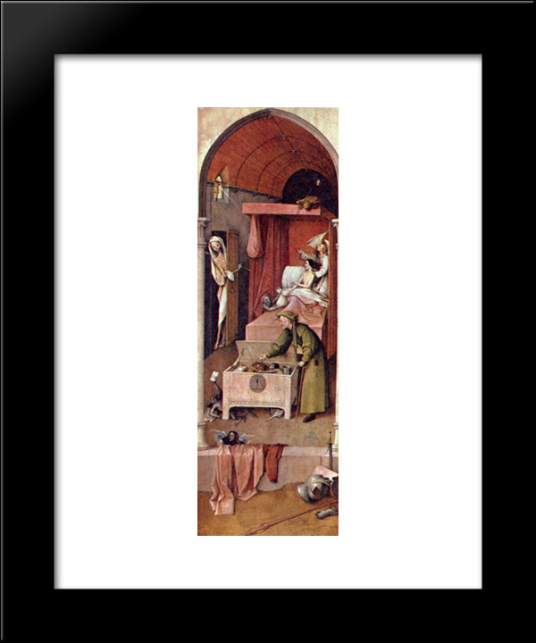 Death And The Miser 20x24 Black Modern Wood Framed Art Print Poster by Bosch, Hieronymus