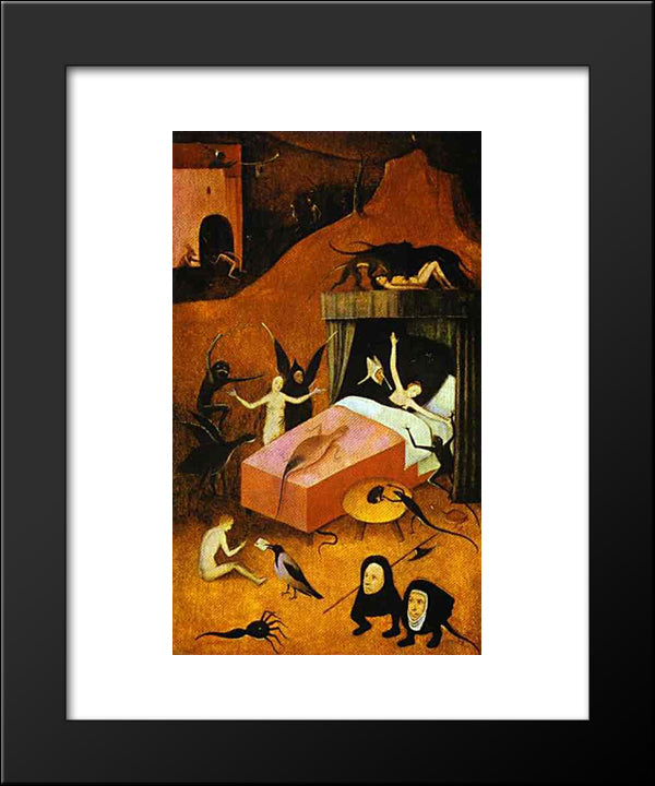 Death Of Whore 20x24 Black Modern Wood Framed Art Print Poster by Bosch, Hieronymus
