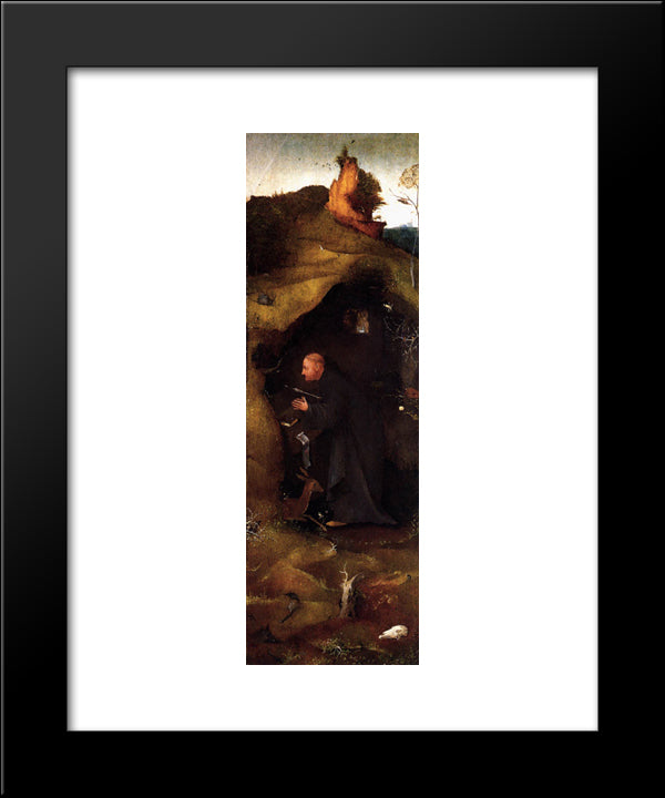 Hermit Saints Triptych (Right Panel) 20x24 Black Modern Wood Framed Art Print Poster by Bosch, Hieronymus