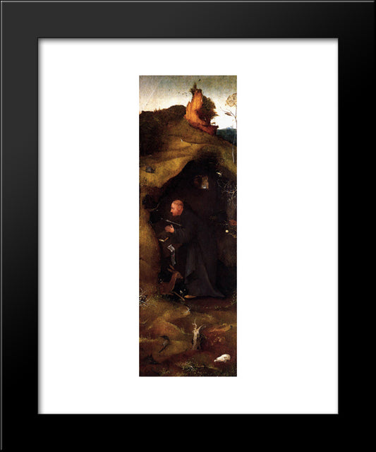 Hermit Saints Triptych (Right Panel) 20x24 Black Modern Wood Framed Art Print Poster by Bosch, Hieronymus