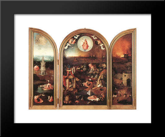Last Judgement 20x24 Black Modern Wood Framed Art Print Poster by Bosch, Hieronymus