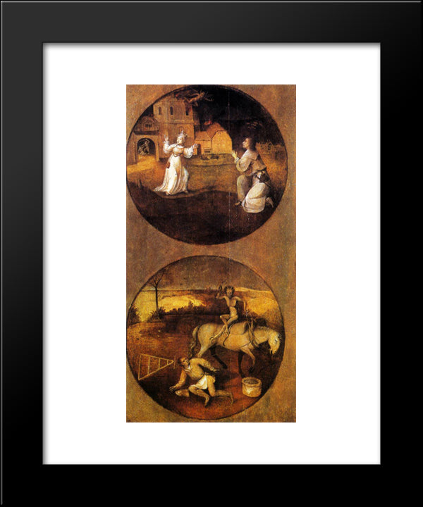 Mankind Beset By Devils (Reverse Of Rebel Angels Panel) 20x24 Black Modern Wood Framed Art Print Poster by Bosch, Hieronymus