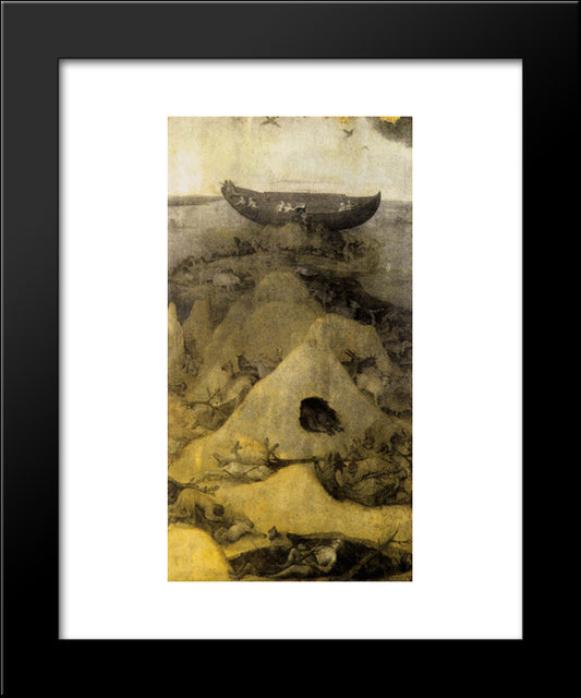 Noah'S Ark On Mount Ararat (Obverse) 20x24 Black Modern Wood Framed Art Print Poster by Bosch, Hieronymus