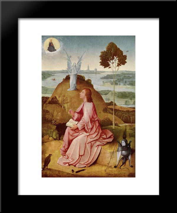 Saint John The Evangelist On Patmos 20x24 Black Modern Wood Framed Art Print Poster by Bosch, Hieronymus