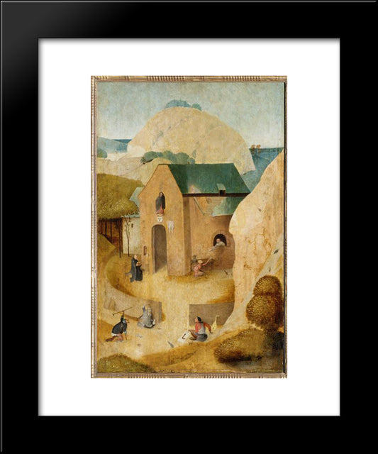 St. James And The Magician Hermogenes 20x24 Black Modern Wood Framed Art Print Poster by Bosch, Hieronymus