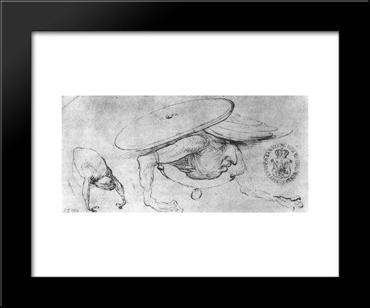 Study Of Monsters 20x24 Black Modern Wood Framed Art Print Poster by Bosch, Hieronymus