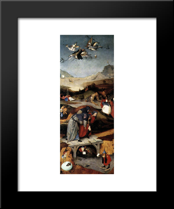 Temptation Of St. Anthony 20x24 Black Modern Wood Framed Art Print Poster by Bosch, Hieronymus