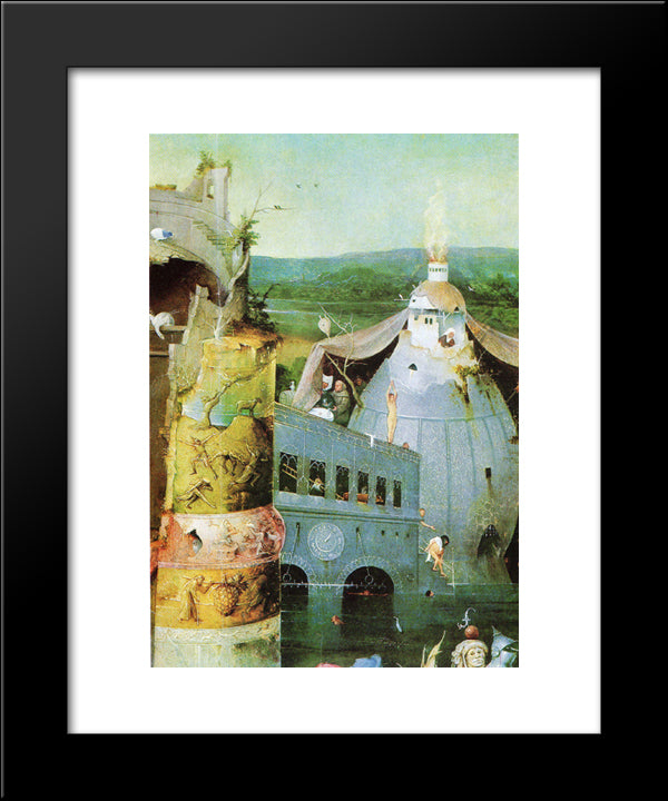 Temptation Of St. Anthony (Detail) 20x24 Black Modern Wood Framed Art Print Poster by Bosch, Hieronymus