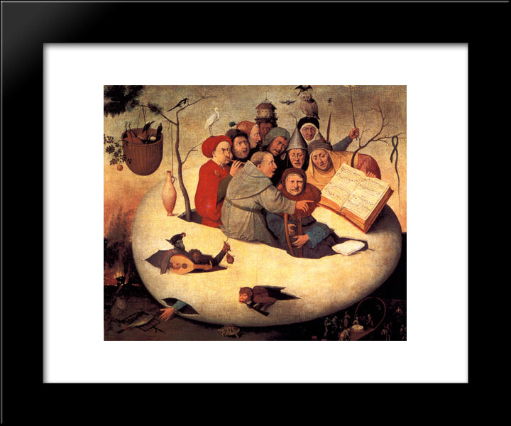 The Concert In The Egg 20x24 Black Modern Wood Framed Art Print Poster by Bosch, Hieronymus