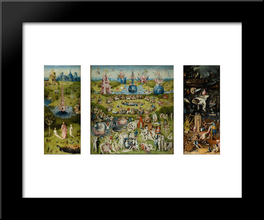The Garden Of Earthly Delights 20x24 Black Modern Wood Framed Art Print Poster by Bosch, Hieronymus