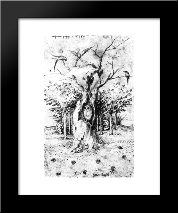 The Hearing Forest And The Seeing Field 20x24 Black Modern Wood Framed Art Print Poster by Bosch, Hieronymus