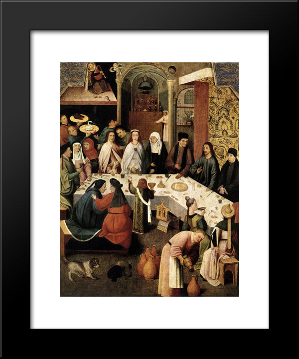 The Marriage Feast At Cana 20x24 Black Modern Wood Framed Art Print Poster by Bosch, Hieronymus