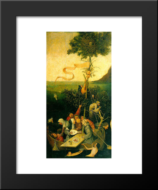 The Ship Of Fools 20x24 Black Modern Wood Framed Art Print Poster by Bosch, Hieronymus