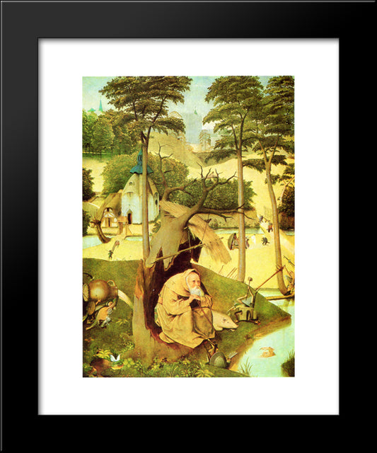 The Temptation Of St Anthony (Detail) 20x24 Black Modern Wood Framed Art Print Poster by Bosch, Hieronymus
