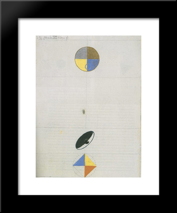 Series No. Vii, No. 3F 20x24 Black Modern Wood Framed Art Print Poster by Klint, Hilma af