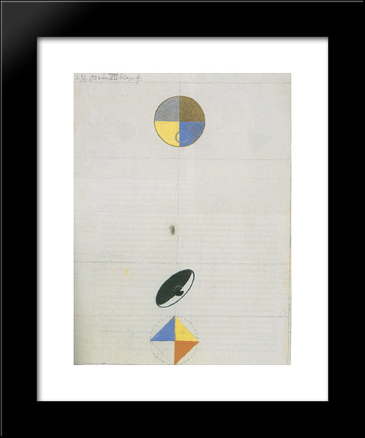 Series No. Vii, No. 3F 20x24 Black Modern Wood Framed Art Print Poster by Klint, Hilma af