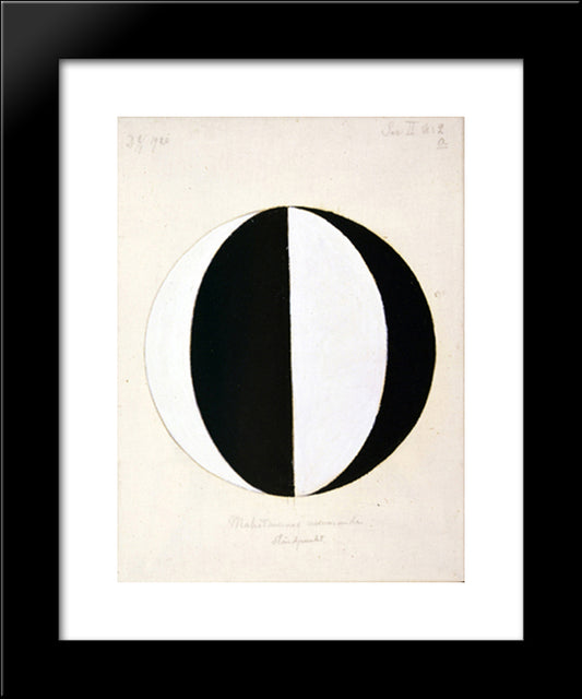 The Mahatmas Present Standing Point, Series Ii, No. 2A 20x24 Black Modern Wood Framed Art Print Poster by Klint, Hilma af