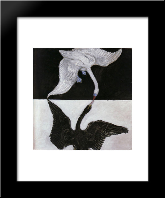 The Swan (No. 17) 20x24 Black Modern Wood Framed Art Print Poster by Klint, Hilma af
