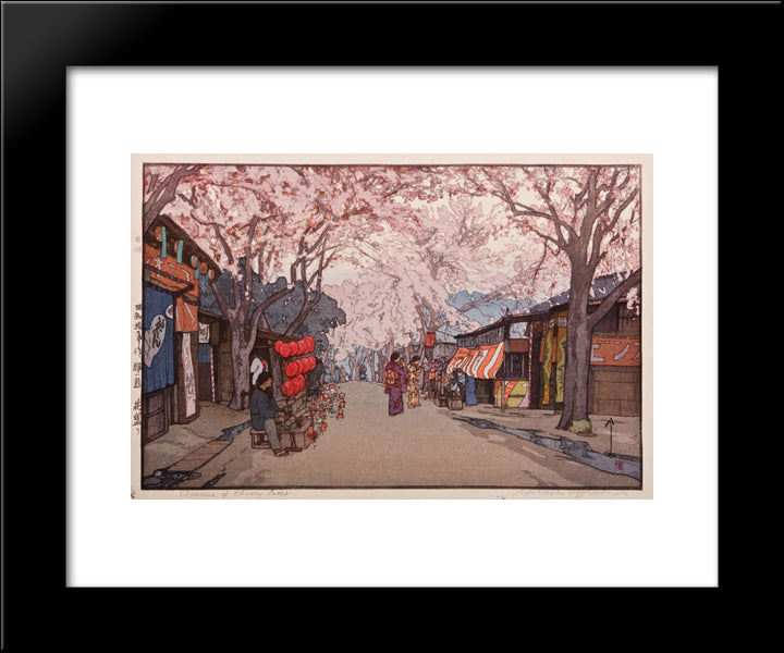 Avenue Of Cherry Trees 20x24 Black Modern Wood Framed Art Print Poster by Yoshida, Hiroshi
