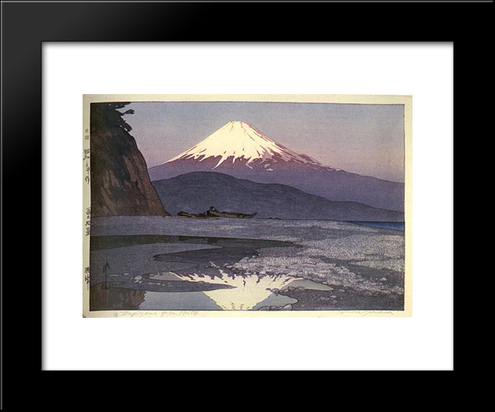 Fujiyama From Okitsu 20x24 Black Modern Wood Framed Art Print Poster by Yoshida, Hiroshi