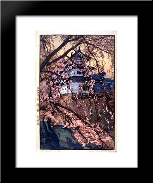 Hirosaki Castle 20x24 Black Modern Wood Framed Art Print Poster by Yoshida, Hiroshi