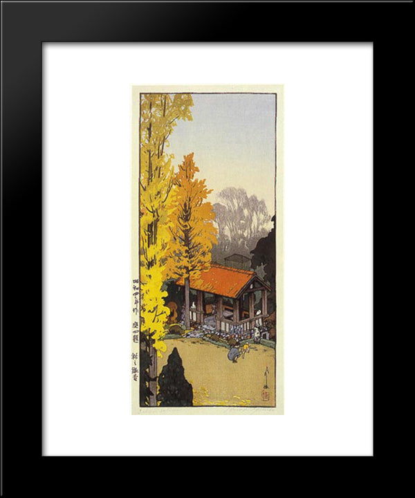 Icho In Autumn 20x24 Black Modern Wood Framed Art Print Poster by Yoshida, Hiroshi
