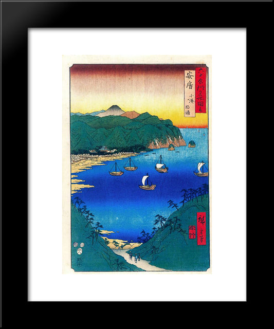 Bay At Kominato In Awa Province 20x24 Black Modern Wood Framed Art Print Poster by Hiroshige