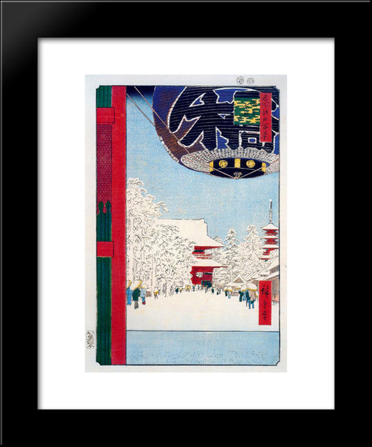 Kinryuzan Temple At Asakusa 20x24 Black Modern Wood Framed Art Print Poster by Hiroshige