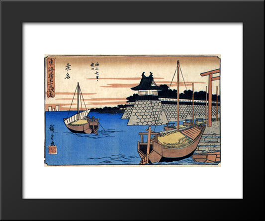 Kuwana 20x24 Black Modern Wood Framed Art Print Poster by Hiroshige